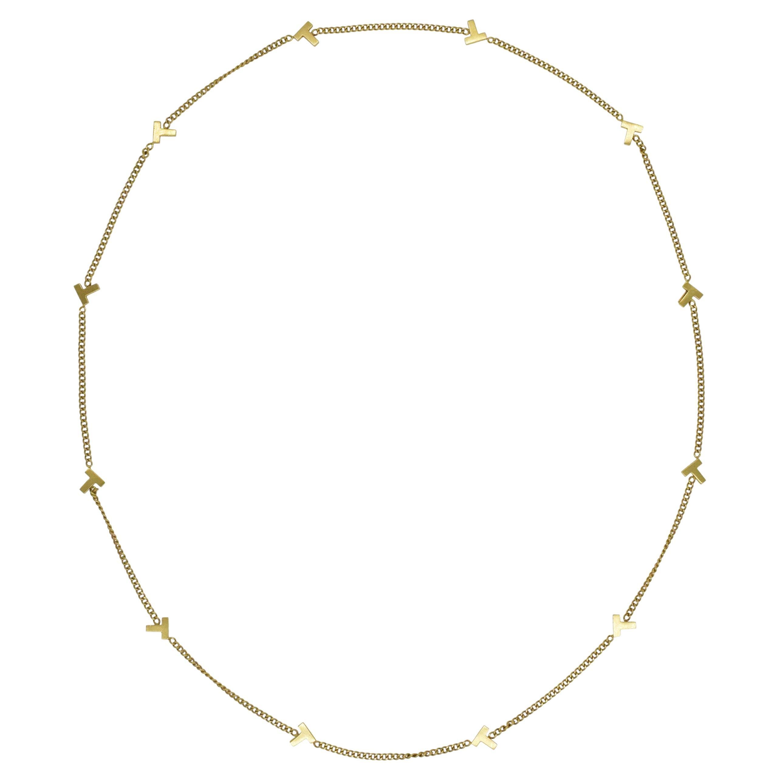 Tiffany & Co. 'T' Long Chain Necklace For Sale
