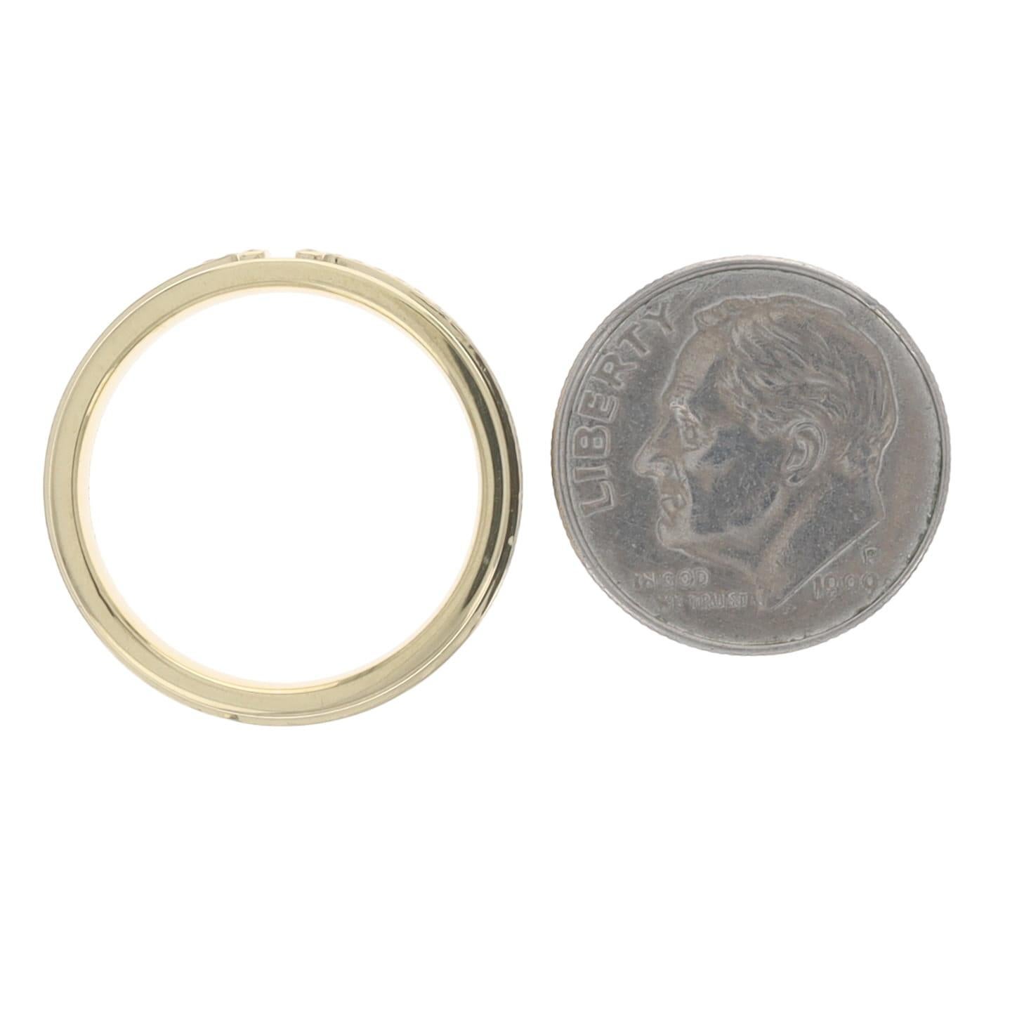 da uomo o donna Tiffany & Co. Fascia stretta di diamanti a T - Anello in oro giallo 18k rotondo da .13ctw SZ 7 in vendita