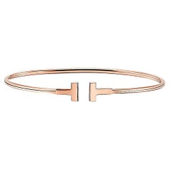 Tiffany & Co. T Narrow Wire Rose Gold Bracelet