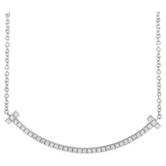 Tiffany & Co. T Smile 18K White Gold Diamond Necklace