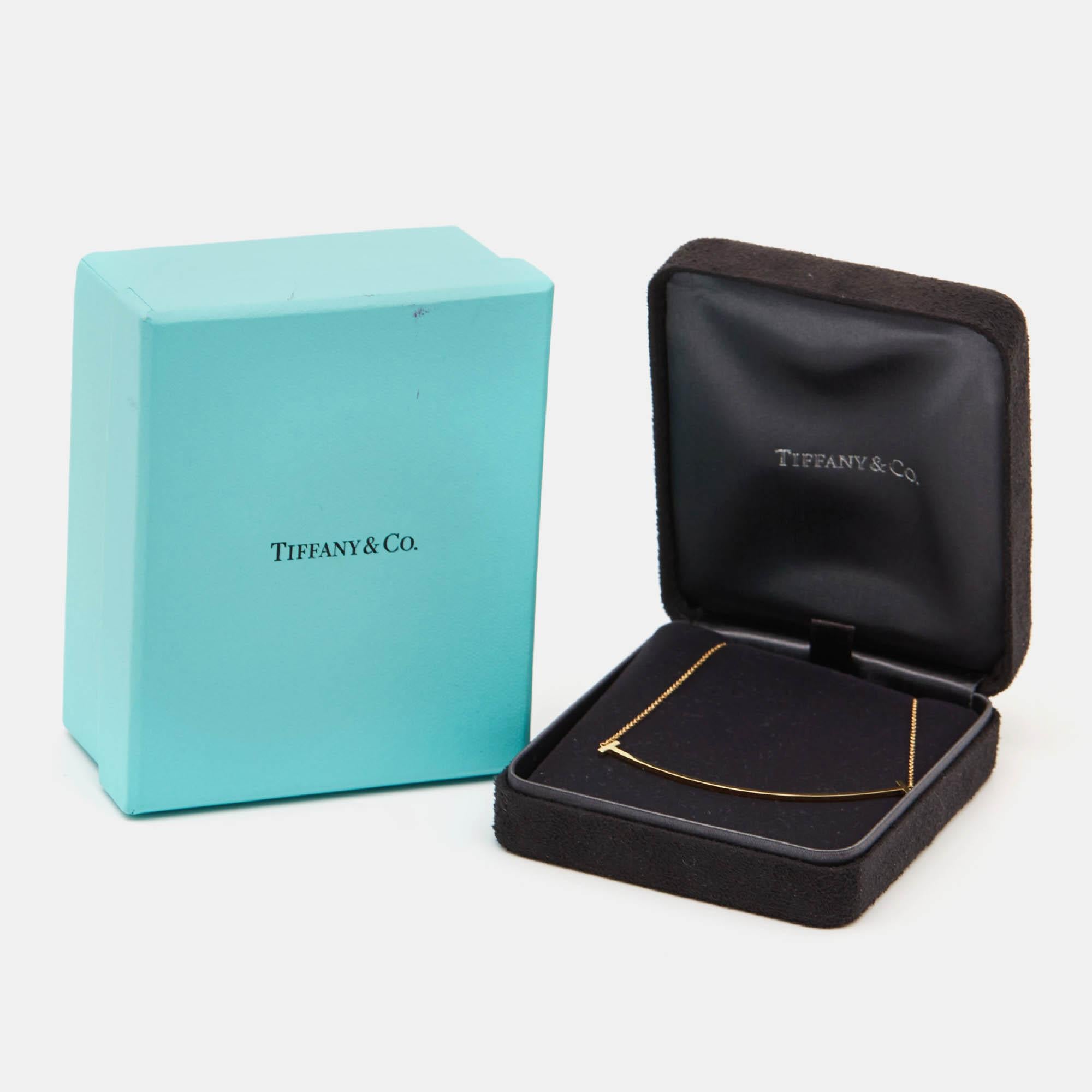 Tiffany & Co. T Smile 18k Yellow Gold Extra Large Pendant Necklace For Sale 4