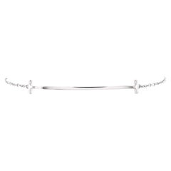 Tiffany & Co. T Smile Chain Bracelet 18k White Gold Medium