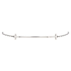Tiffany & Co. T Smile Chain Bracelet 18K White Gold Medium