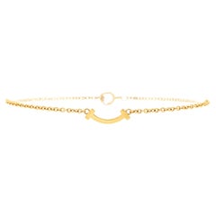 Tiffany & Co. T Smile Chain Bracelet 18K Yellow Gold Mini