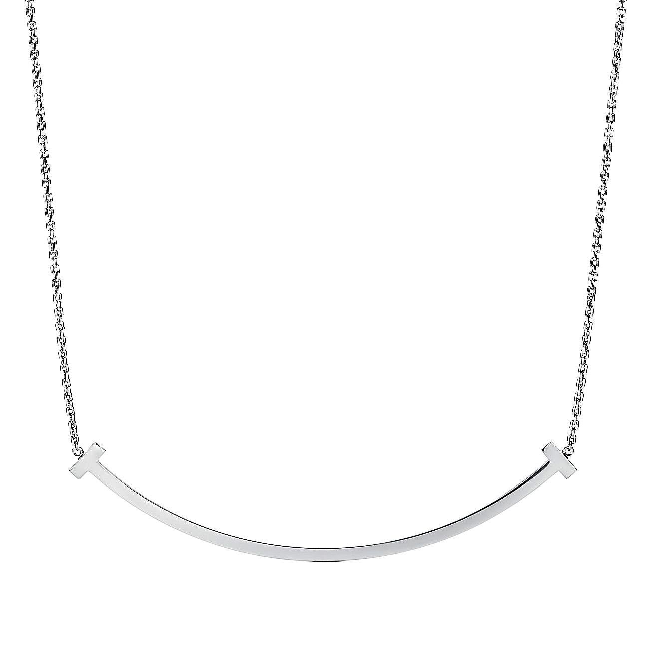 Tiffany & Co. T Smile Halskette Small in 18k Weißgold Verstellbar 16' - 18' 3