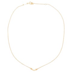 Tiffany & Co. T Smile Pendant 18 Karat Rose Gold with Diamonds Mini Necklace