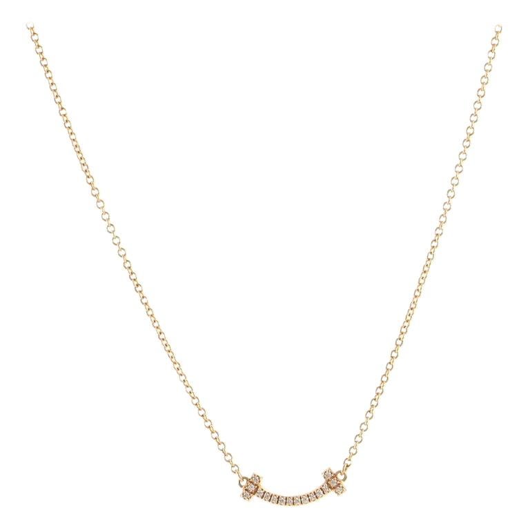 Tiffany smile necklace rose gold diamond Clearance