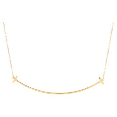 Tiffany & Co. T Smile Pendant Necklace 18k Rose Gold Large