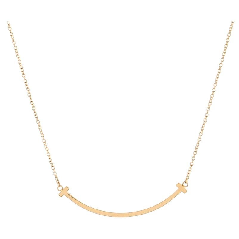 tiffany t smile silver necklace