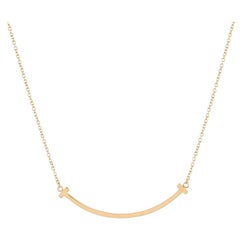 Tiffany & Co. T Smile Pendant Necklace 18K Rose Gold Small