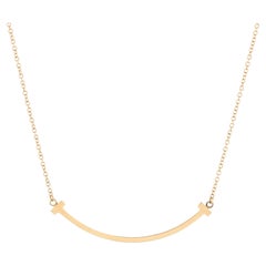 Tiffany & Co. T Smile Pendant Necklace 18k Rose Gold Small