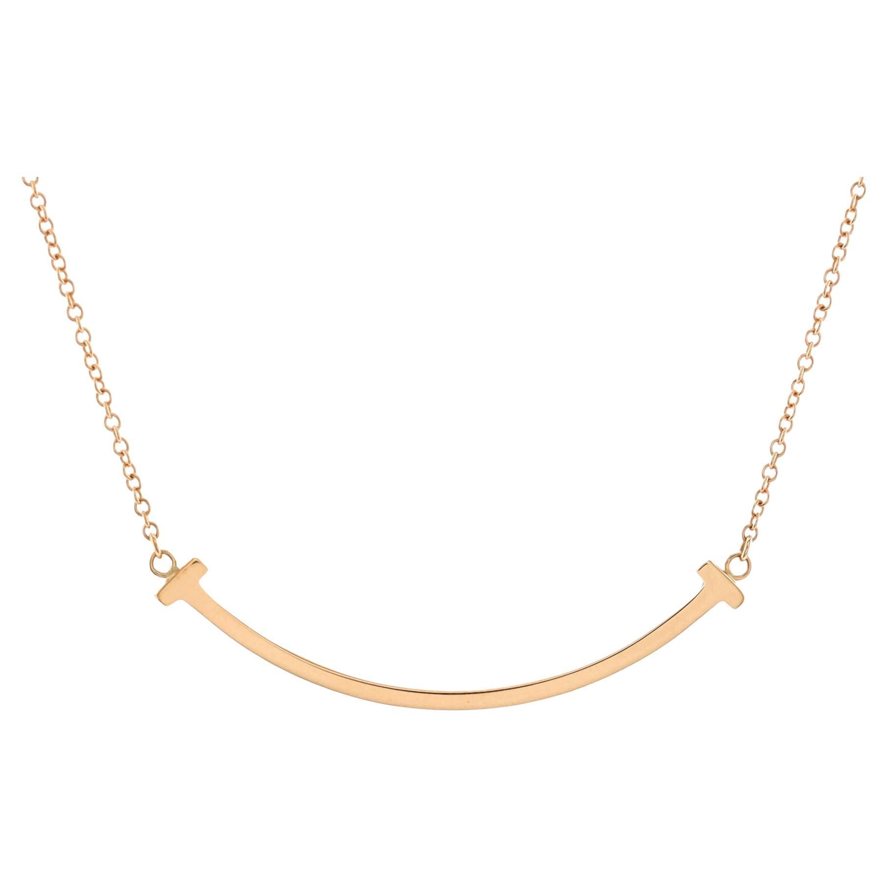 Tiffany T Smile Pendant in Yellow Gold with Diamonds, Small | Tiffany & Co.  Singapore