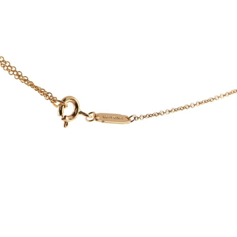 Tiffany & Co. T Smile Pendant Necklace 18K Rose Gold with Diamonds Mini In Good Condition In New York, NY