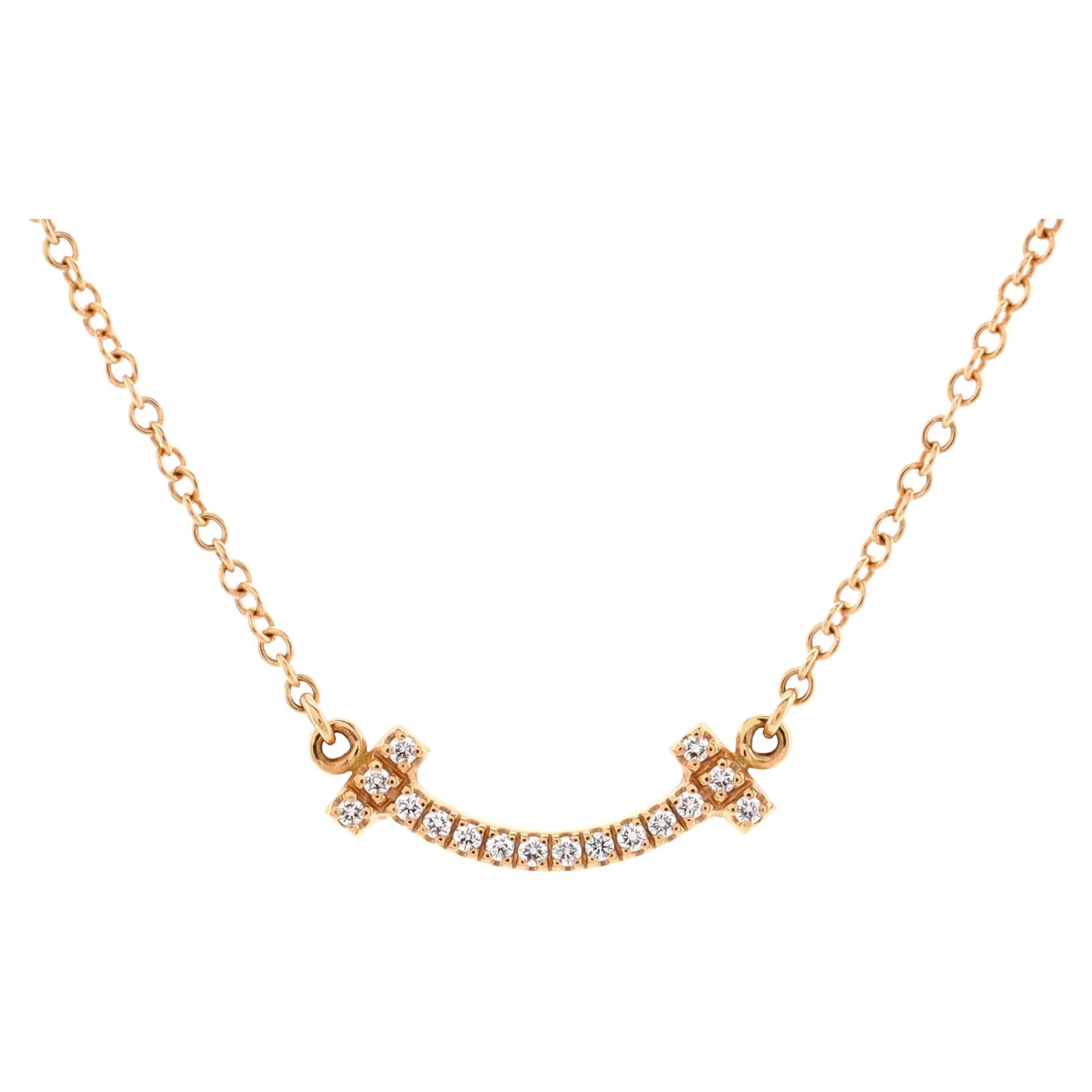 Tiffany T Smile K14Yg K14 Yellow Gold Silver 925 Necklace | Chairish