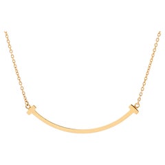 Tiffany & Co. T Smile Pendant Necklace 18K Yellow Gold Small