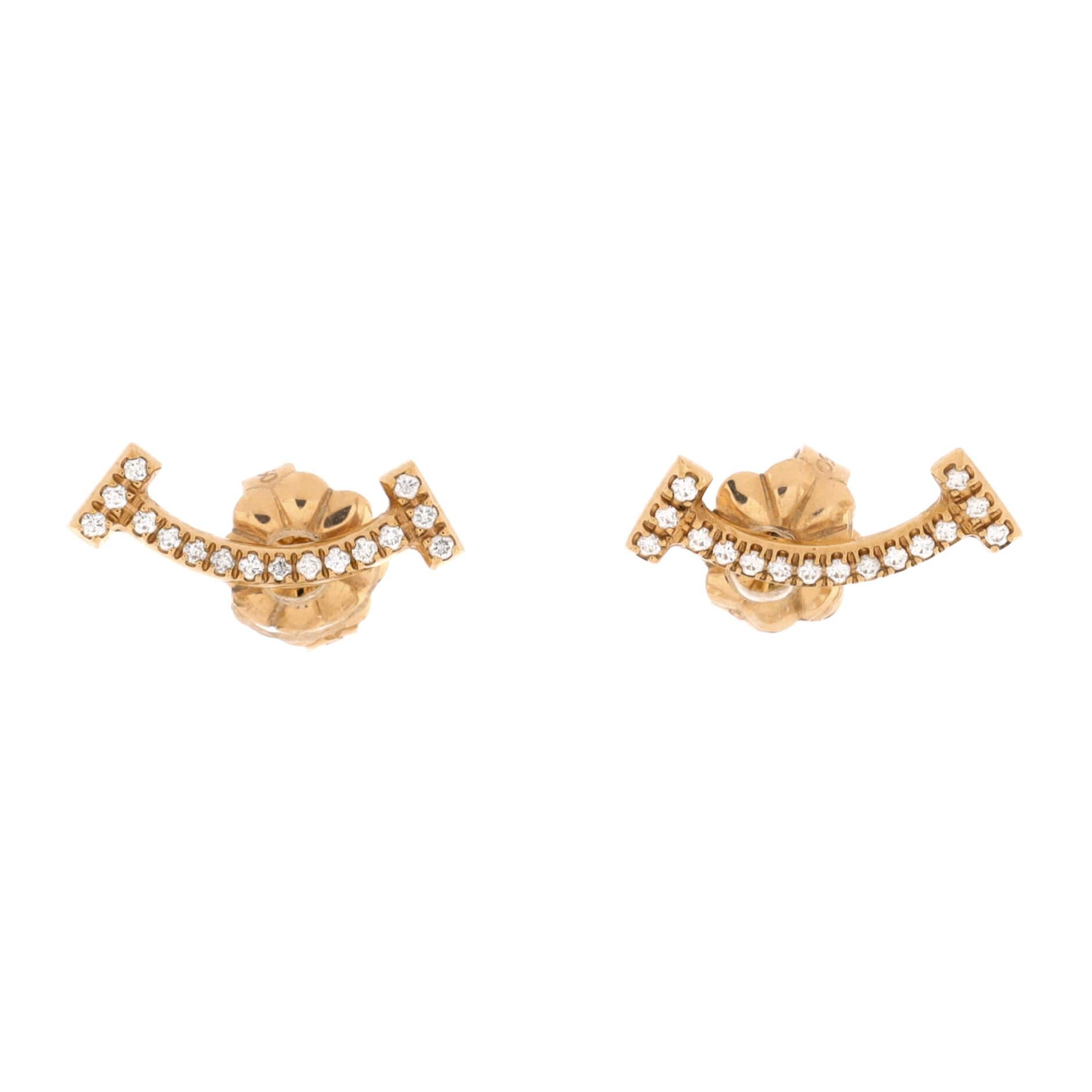 Condition: Great. Minor wear throughout.
Accessories: No Accessories
Measurements: Height/Length: 5.25 mm, Width: 13.25 mm
Designer: Tiffany & Co.
Model: T Smile Stud Earrings 18K Yellow Gold and Diamonds
Exterior Color: Rose Gold
Item Number: