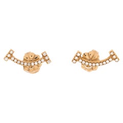 Tiffany & Co. T Smile Stud Earrings 18K Yellow Gold and Diamonds