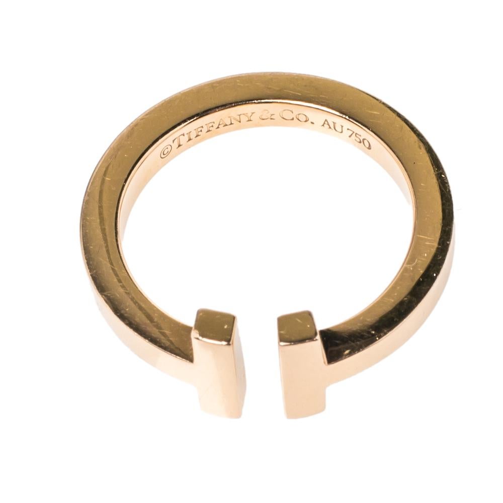 Tiffany & Co. T Square 18K Rose Gold Ring 55 1