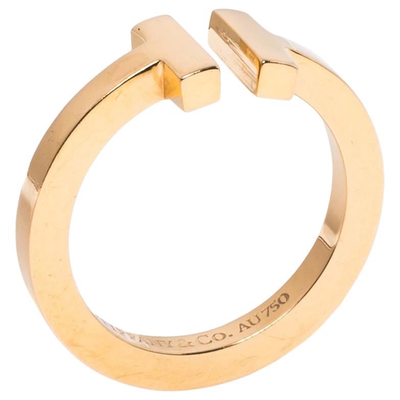 Tiffany & Co. T Square 18K Rose Gold Ring 55
