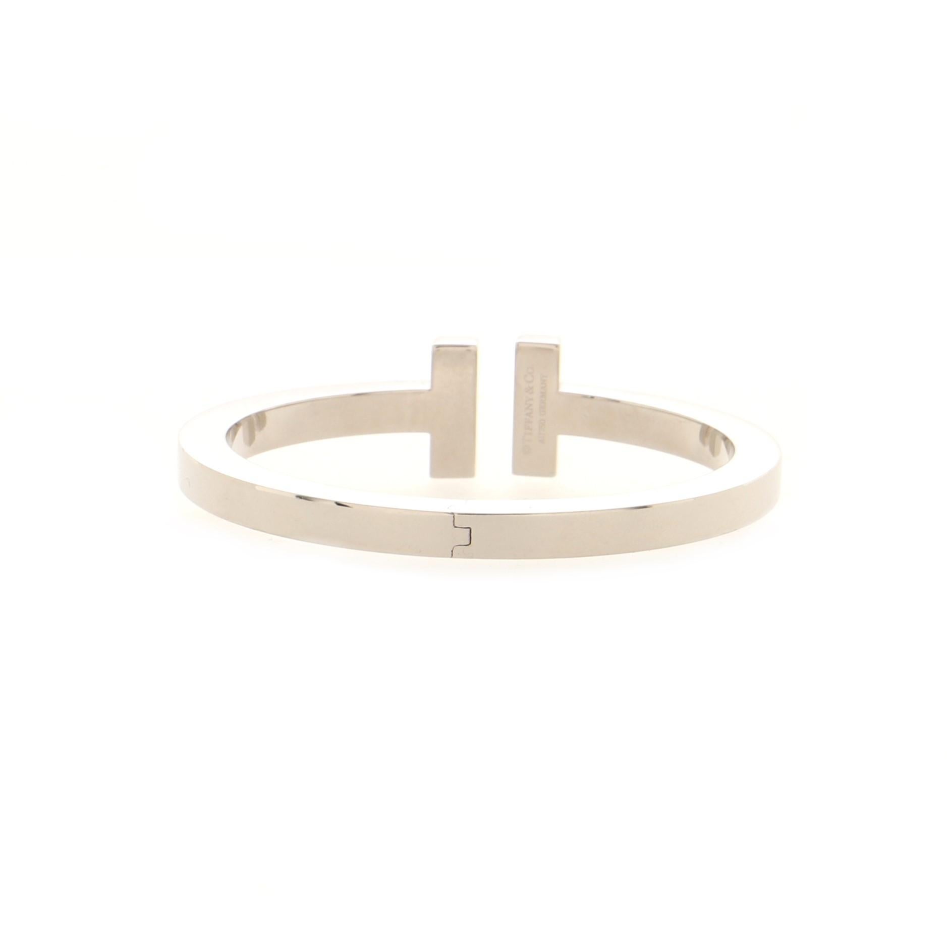Tiffany & Co. T Quadratisches T-Armband aus 18 Karat Weißgold Damen