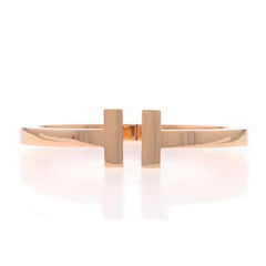 Tiffany & Co. T Square Bracelet 5 3/4" - Rose Gold 18k Size Small Bangle