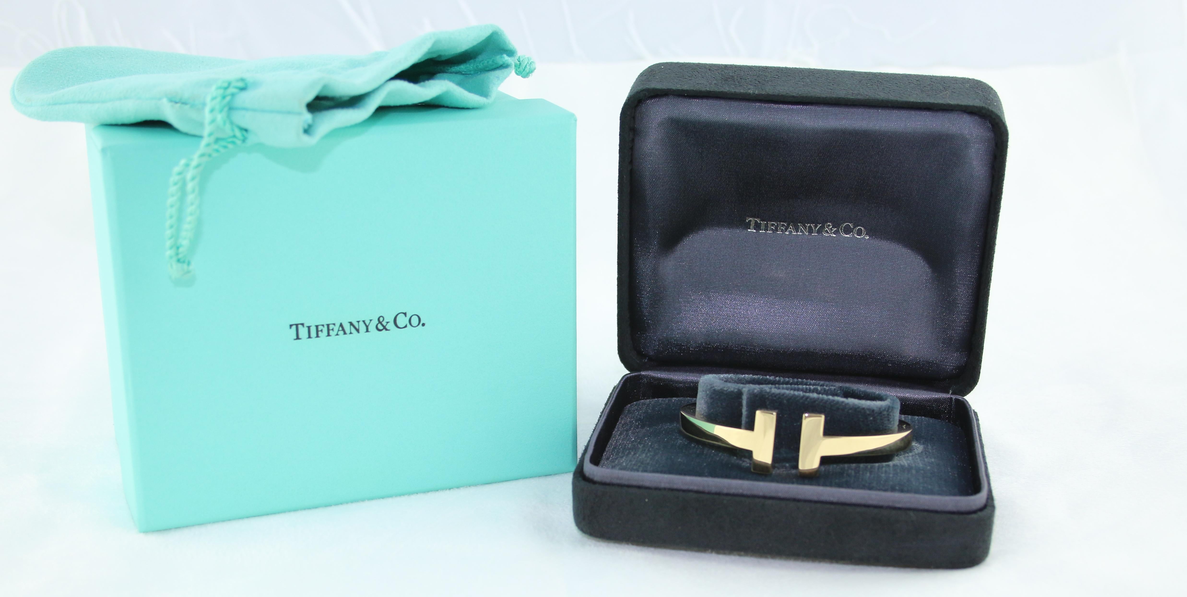 Tiffany & Co. T Square Bracelet Yellow Gold Bangle 3