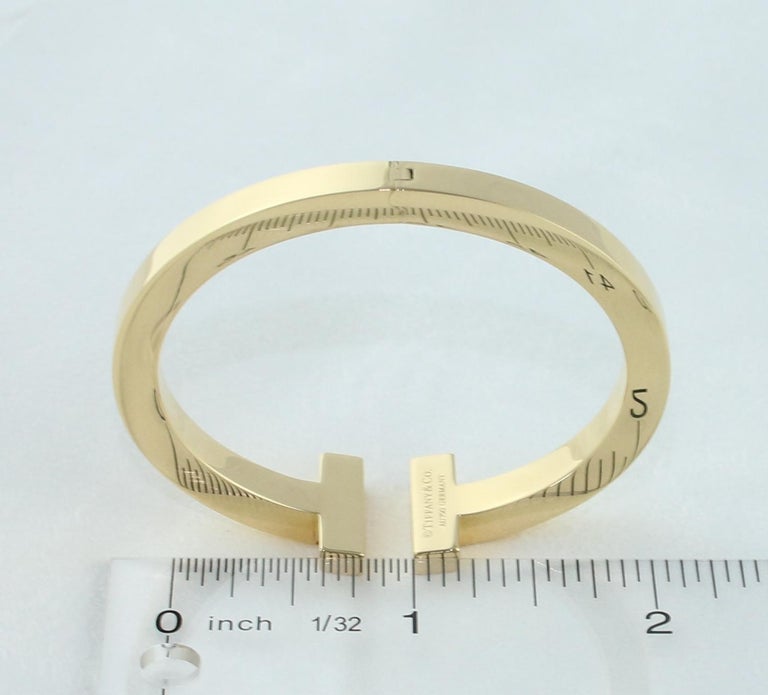 Tiffany and Co. T Square Bracelet Yellow Gold Bangle at 1stDibs | tiffany t  square bracelet weight, tiffany t bracelet gold, is tiffany t bracelet  solid gold