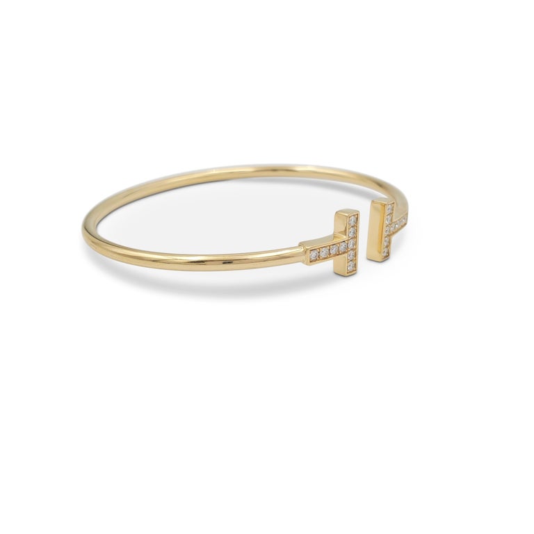 Tiffany and Co. T Square Gold Diamond Bracelet at 1stDibs | cartier ...