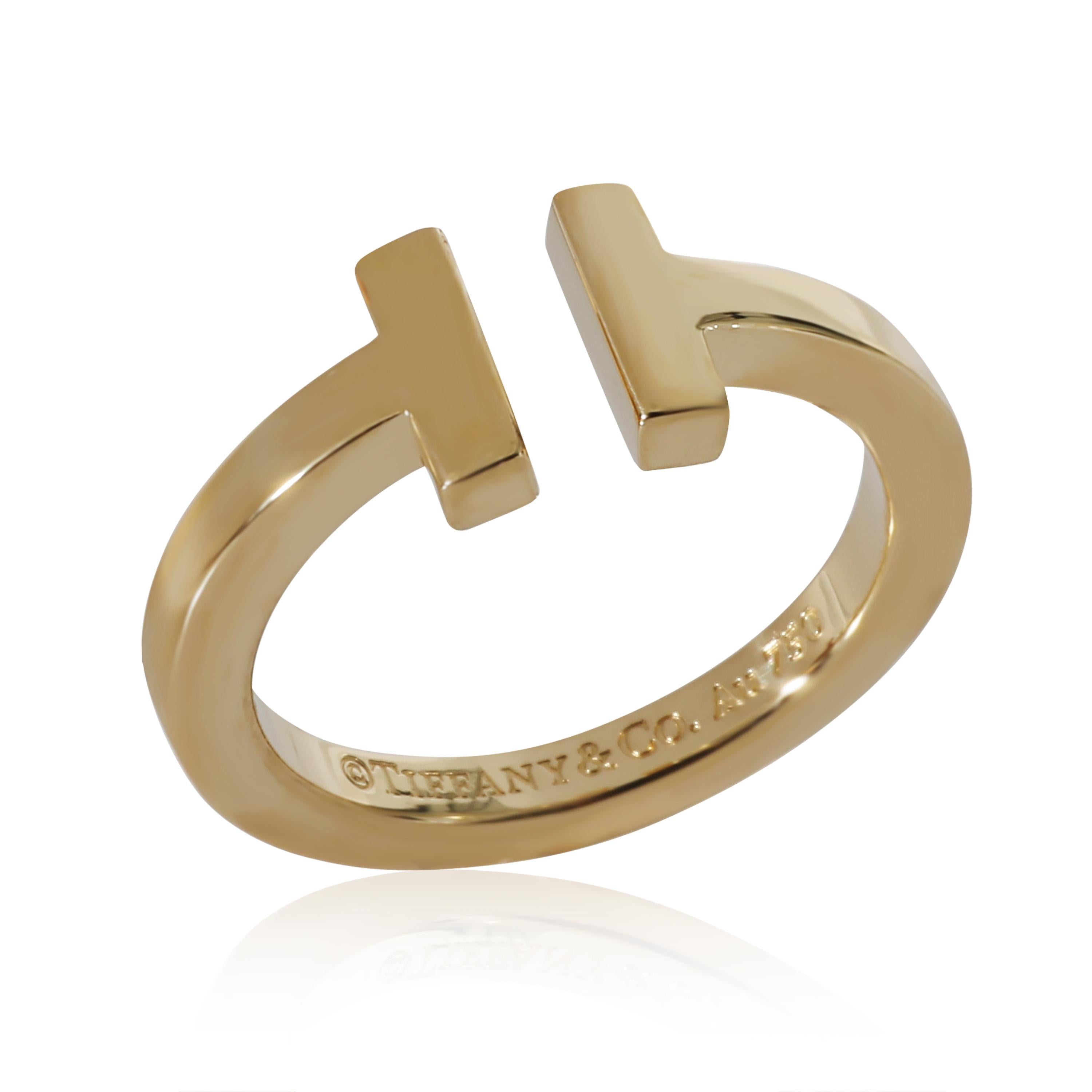 Tiffany & Co. Quadratischer T-Ring aus 18 Karat Gelbgold im Zustand „Hervorragend“ in New York, NY