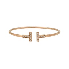 Tiffany & Co. 'T Square' Rose Gold and Diamond Bracelet