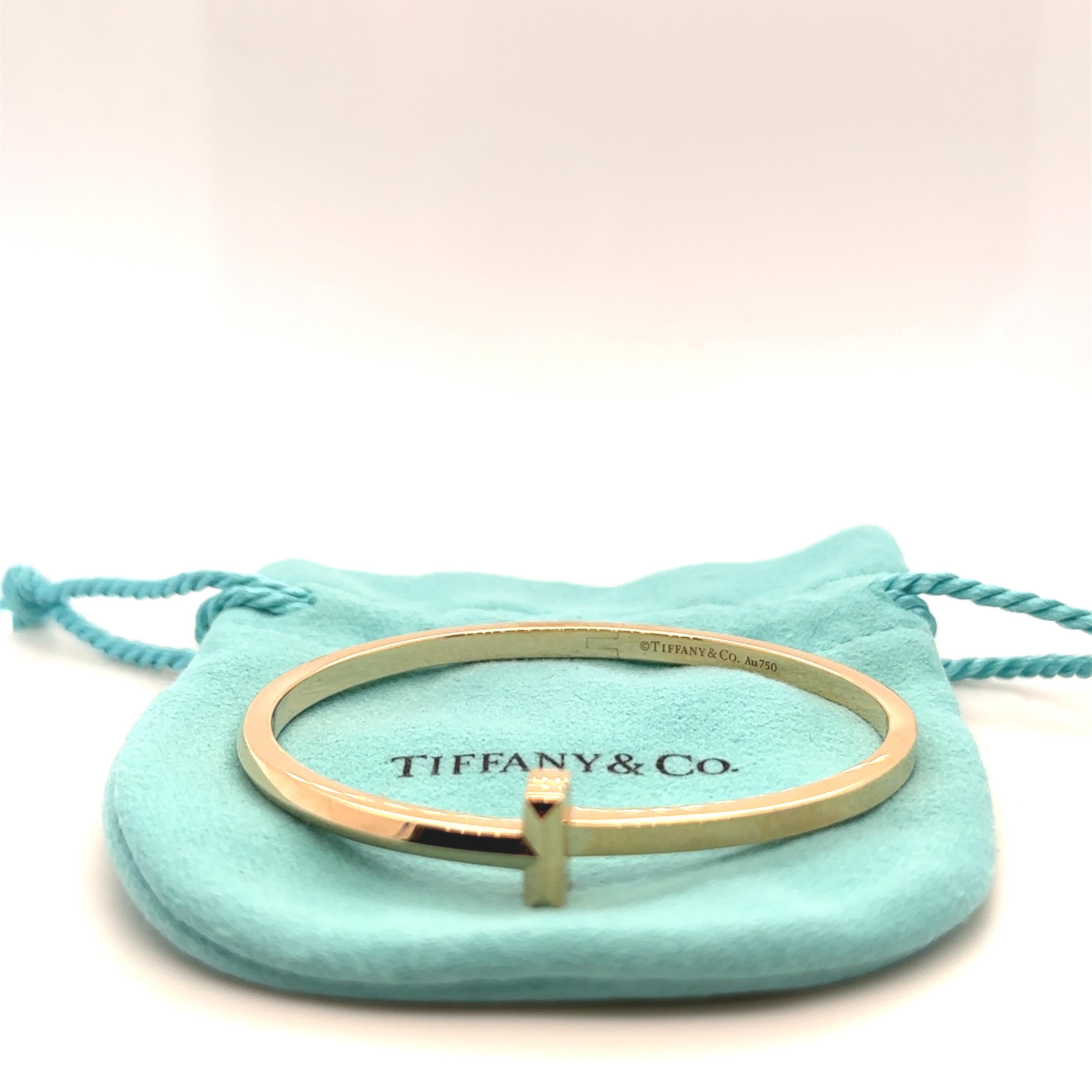 Tiffany & Co T T1 Hinged Bangle in Rose Gold 5