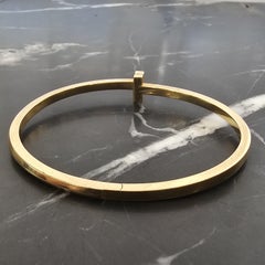 Tiffany & Co. T T1 One Narrow Hinged Bangle Bracelet 18k Gold 6.5" 23.2g 6300