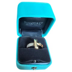Tiffany Co T T1 ring with diamonds in 18k rose gold 