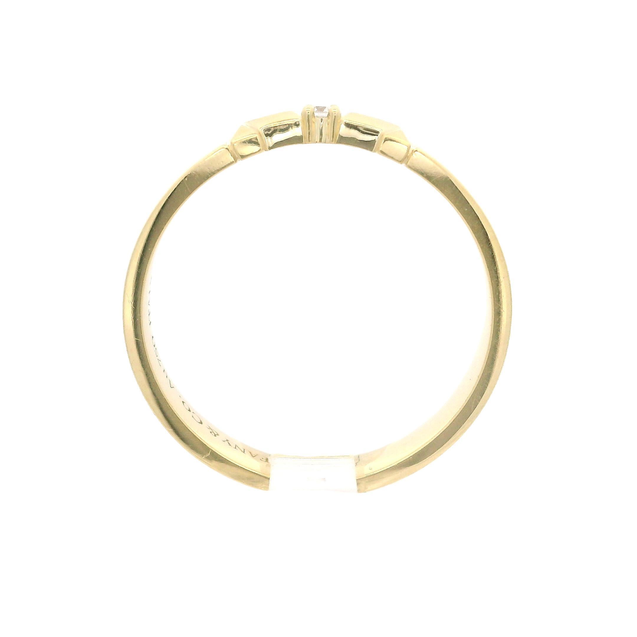 Brilliant Cut Tiffany & Co. T True Link 18k Yellow Gold Diamond Band Ring