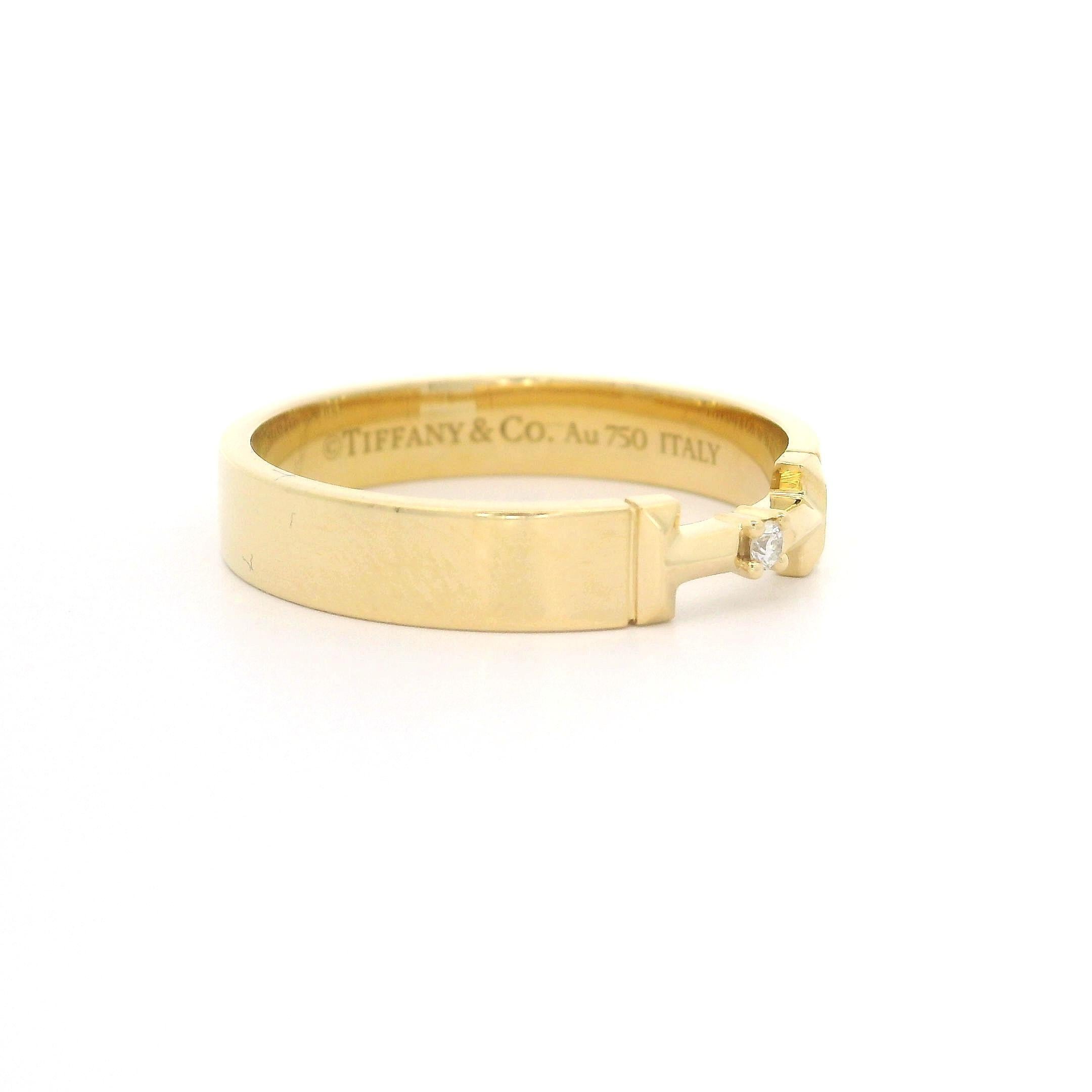Women's Tiffany & Co. T True Link 18k Yellow Gold Diamond Band Ring