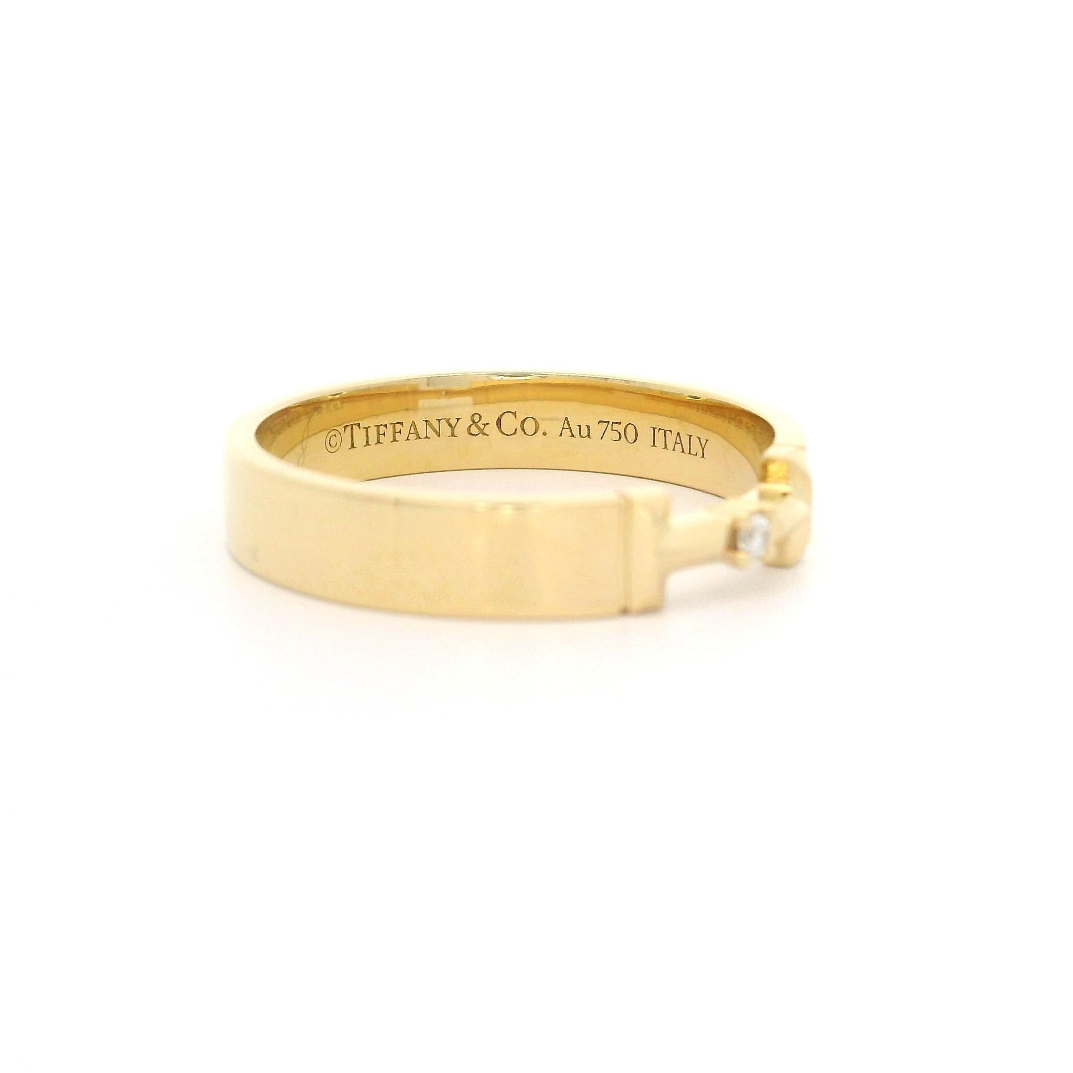 Tiffany & Co. T True Link 18k Yellow Gold Diamond Band Ring 1
