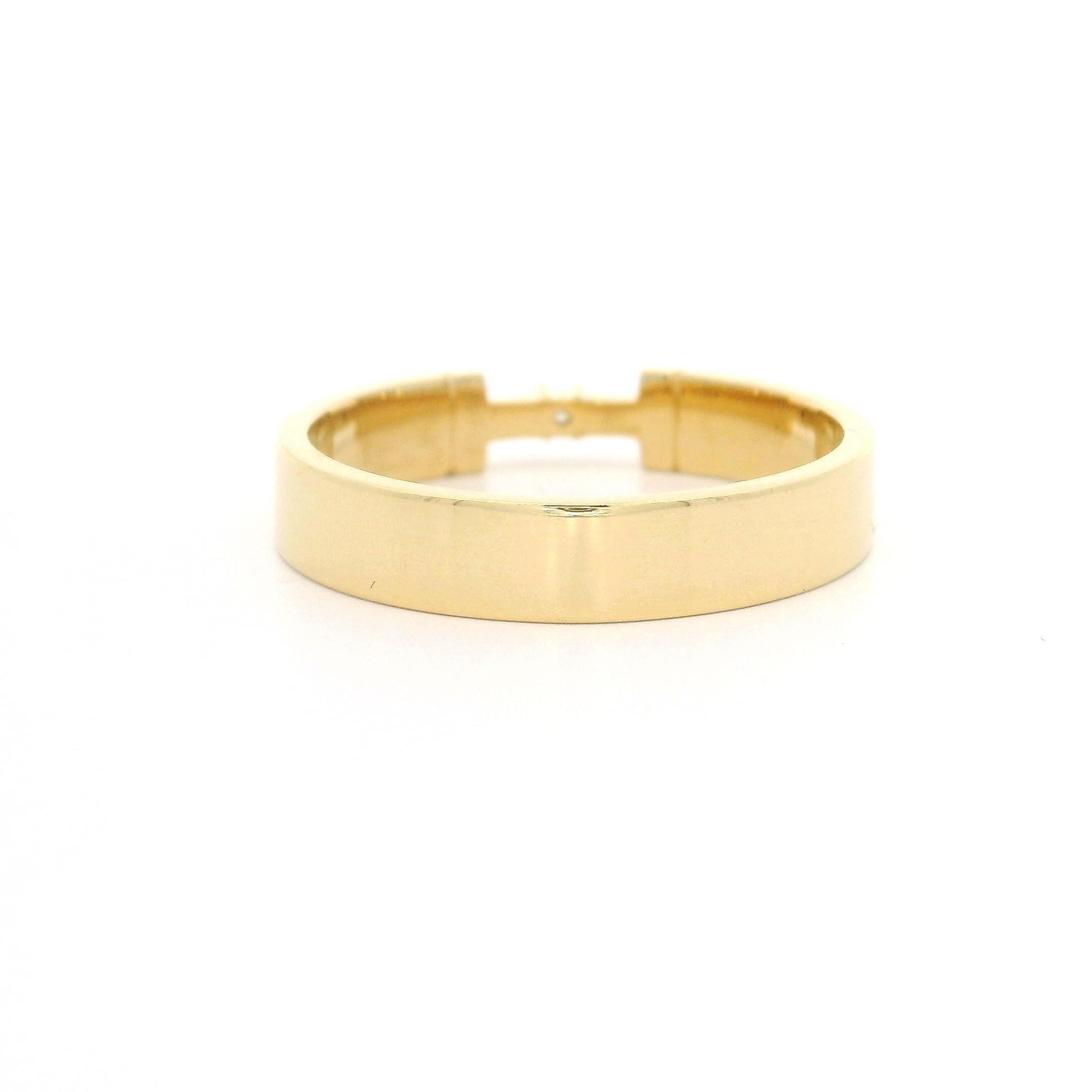 Tiffany & Co. T True Link 18k Yellow Gold Diamond Band Ring 3