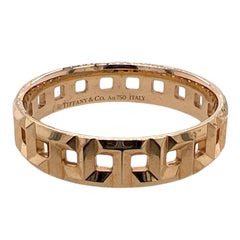 Tiffany & Co. T True Men's Wedding Band Ring 18 Karat Rose Gold