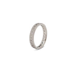 Tiffany & Co. 'T True Narrow' White Gold and Pavé Diamond Ring