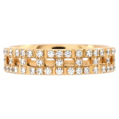 Tiffany & Co. T True Ring 18K Yellow Gold with Pave Diamonds Wide