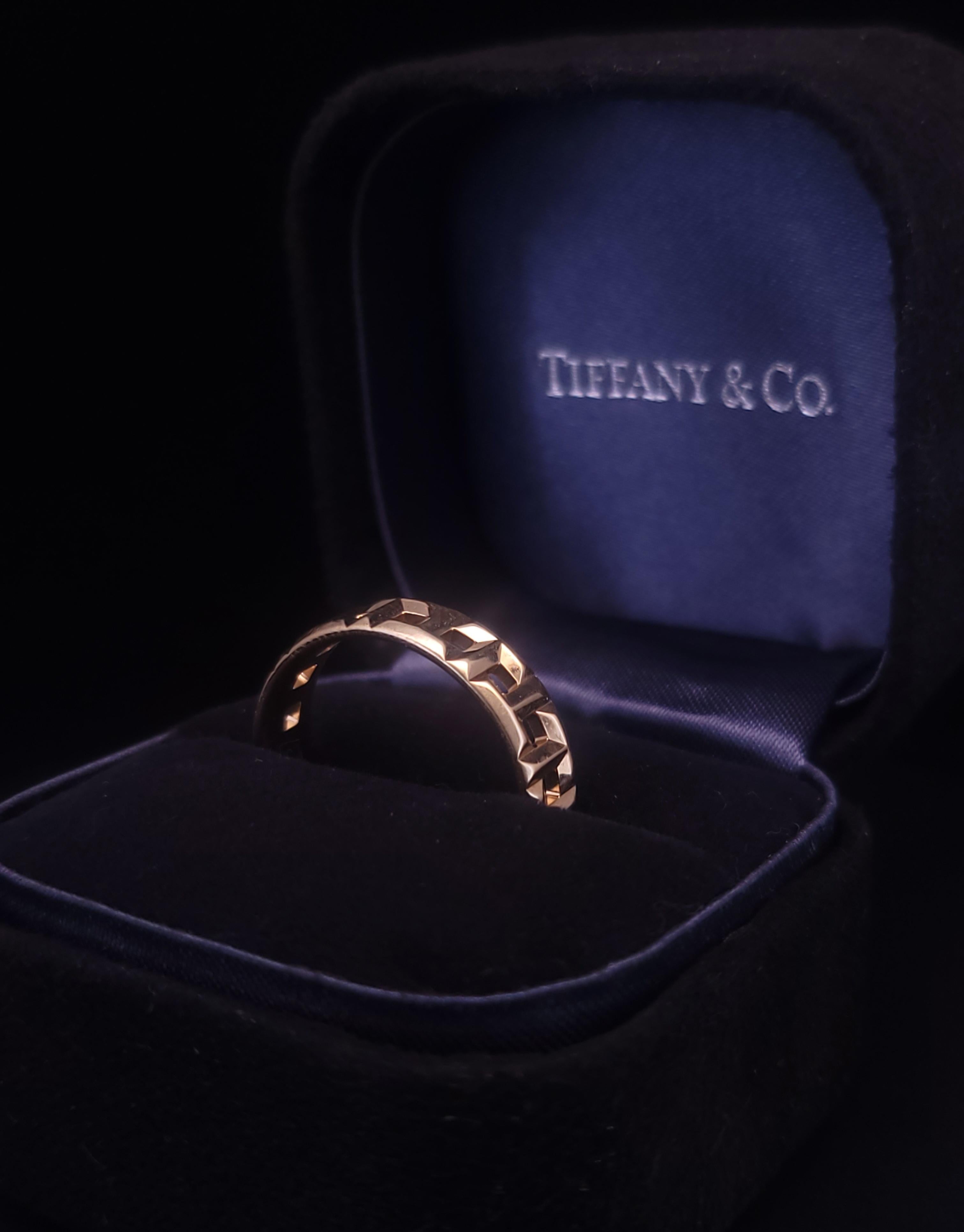 Tiffany & Co. T Trueing Weit 18K  Gelbgold-Ring Größe 9,25 im Angebot 1