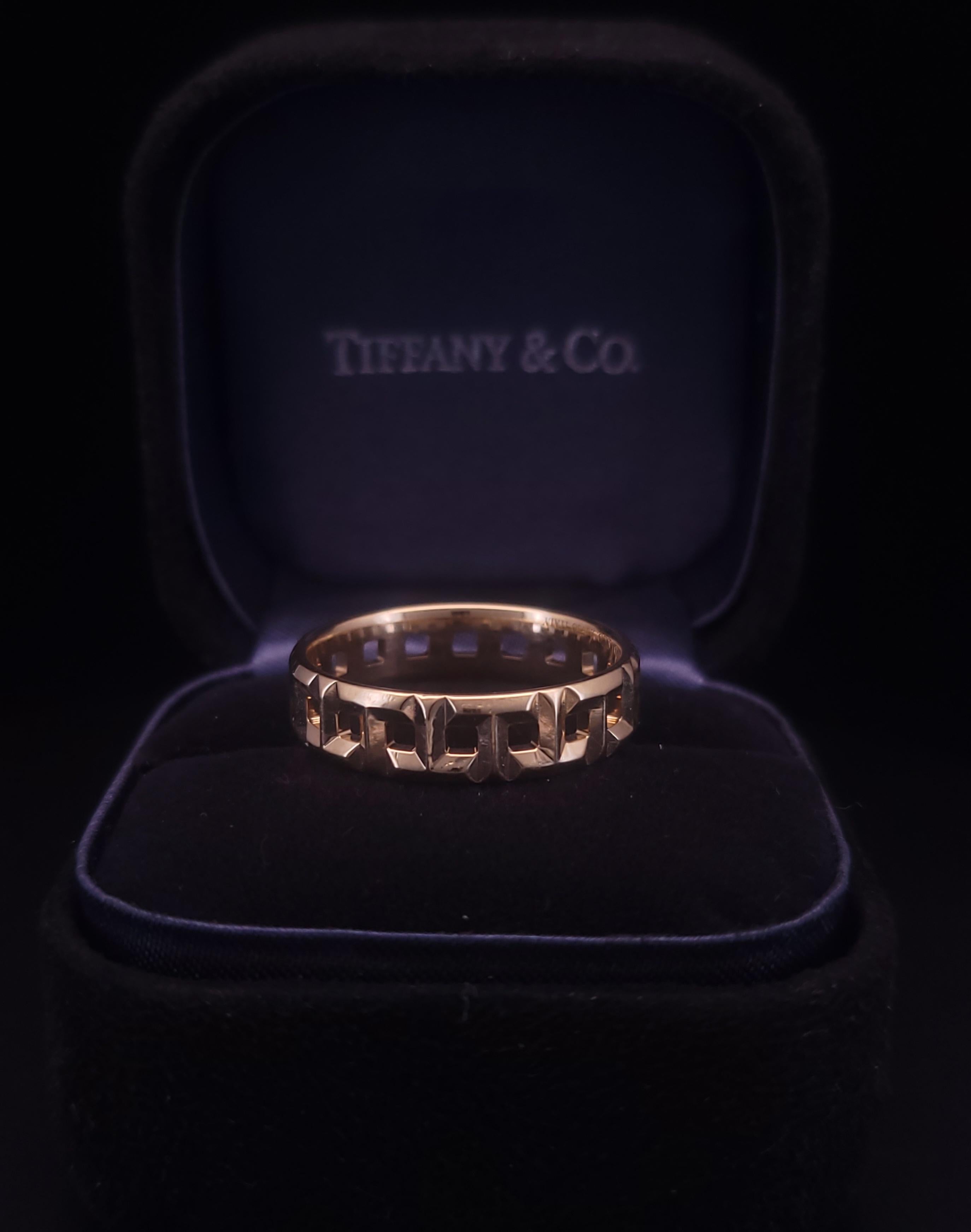 Tiffany & Co. T Trueing Weit 18K  Gelbgold-Ring Größe 9,25 im Angebot 4