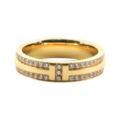Tiffany & Co. T Two Narrow Ring 18 Karat Yellow Gold and Diamonds 6 - 52