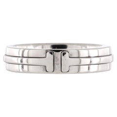 Tiffany & Co. T Two Ring 18k White Gold Narrow