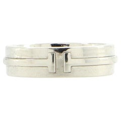 Tiffany & Co. T Two Ring 18k White Gold Wide