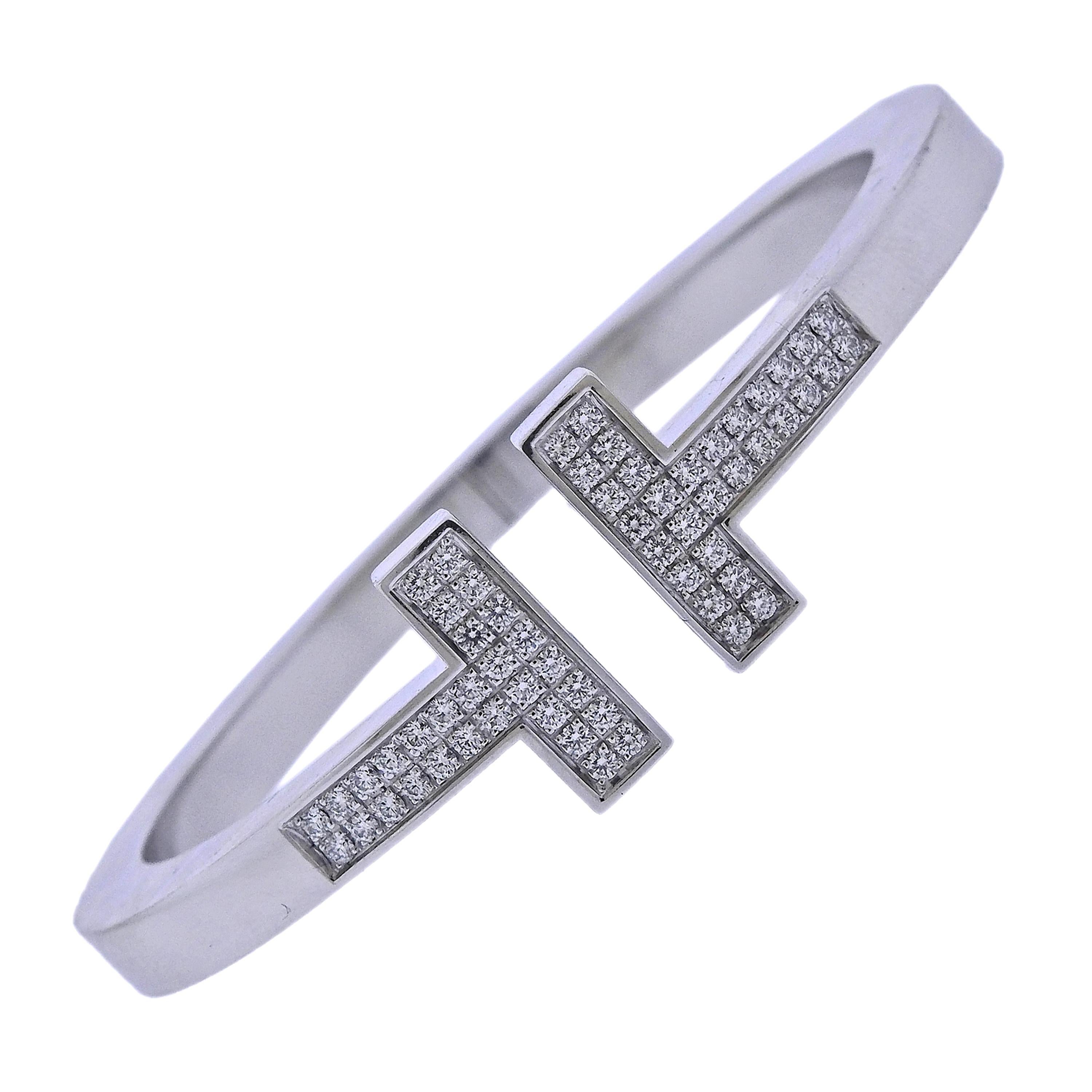 Tiffany & Co. T White Gold Diamond Square Bracelet