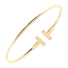 Tiffany & Co. T Wire 18 Karat Yellow Gold Narrow Bracelet