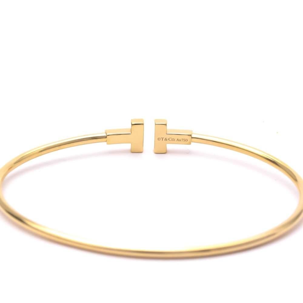 Women's Tiffany & Co. T Wire 18K Rose Gold Narrow Bracelet