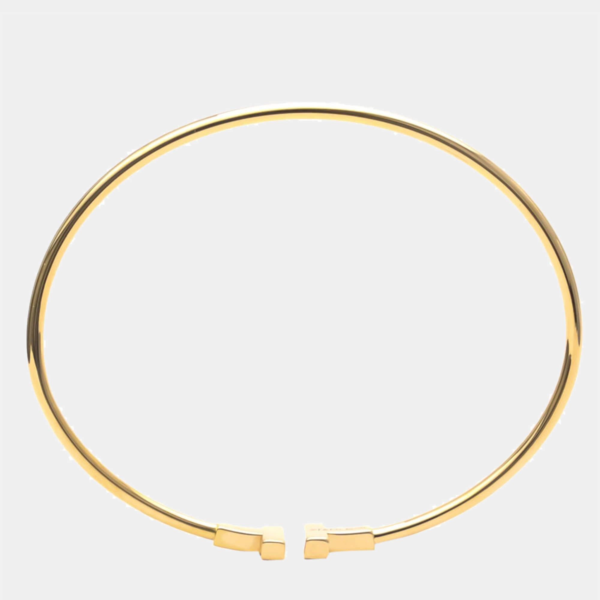 Tiffany & Co. T Wire 18K Rose Gold Narrow Bracelet 3