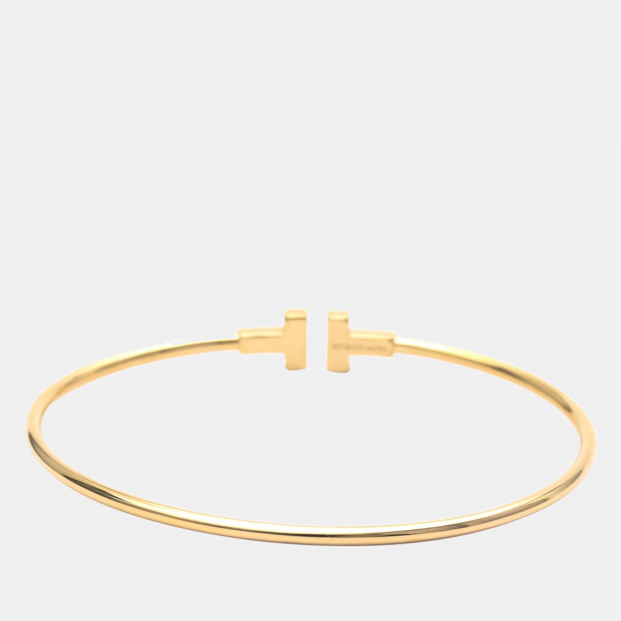 Tiffany & Co. T Wire 18K Rose Gold Narrow Bracelet 5